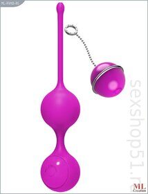 Виброшарики с пультом K-Balls, USB, розовый, 37х175 мм